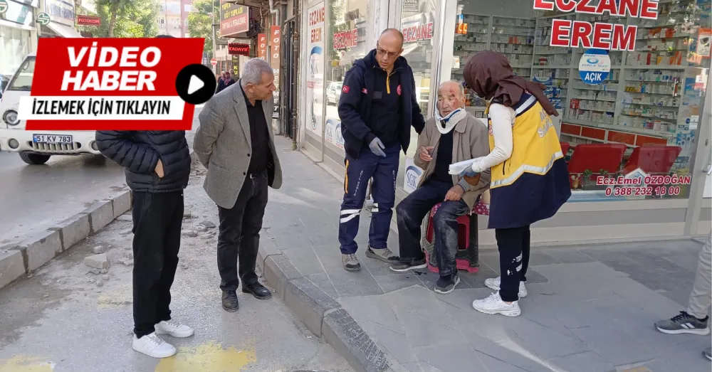 NİĞDE’DE VATANDAŞ KALDIRIM ENGELİNE TAKILDI, HASTANELİK OLDU