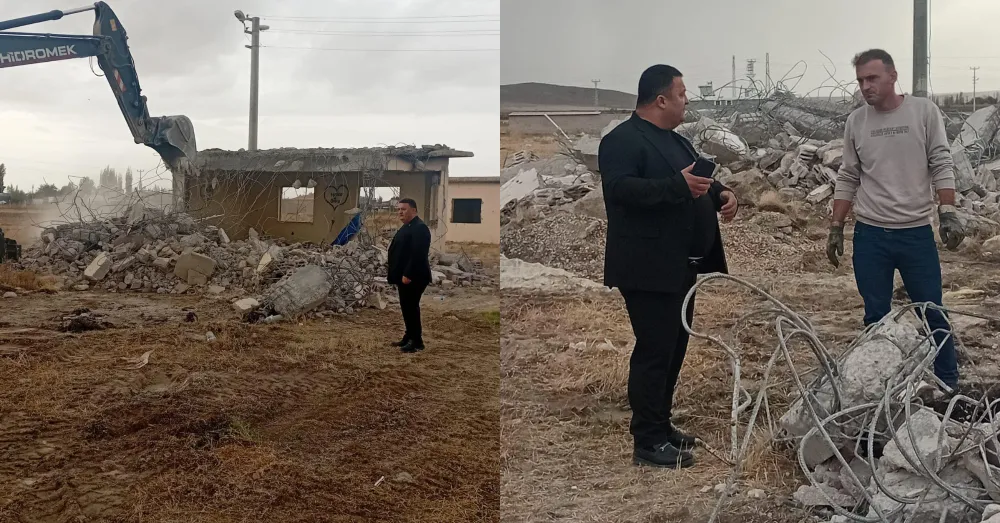 YEŞİLGÖLCÜK’TE METRUK BİNALAR TEK TEK YIKILIYOR
