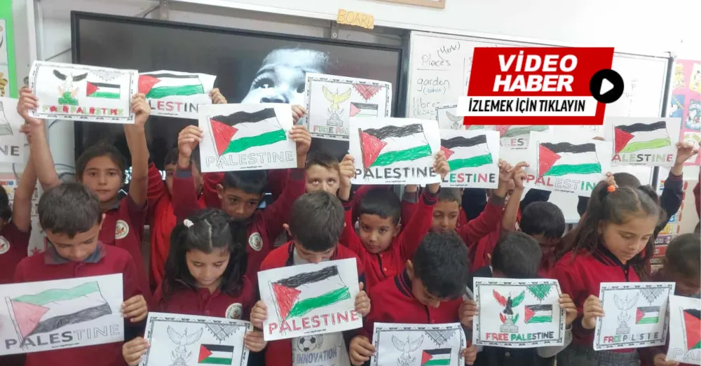 ALAY İLKOKULU’NDA MİNİKLERDEN FİLİSTİN’E DUYGU DOLU DESTEK