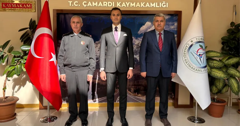 JANDARMA KOMUTANI OKYAR VE EMNİYET MÜDÜRÜ DELEN’DEN KAYMAKAM BEKTAŞ’A HAYIRLI OLSUN ZİYARETİ