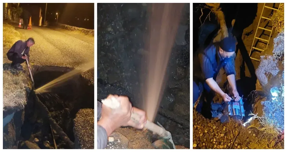 ALTUNHİSAR BELEDİYESİ EKİPLERİ GECE BOYUNCA ÇALIŞTI, SU BORUSU ARIZASI GİDERİLDİ