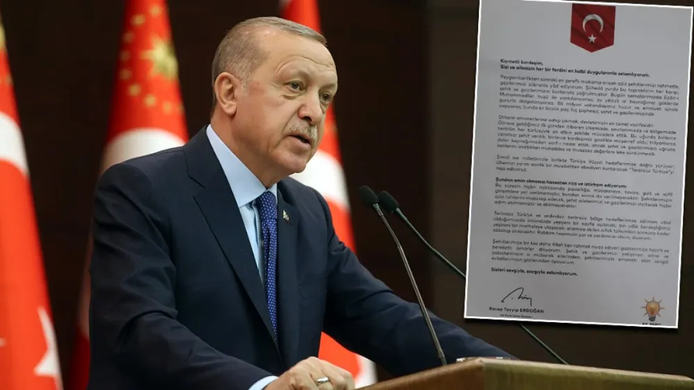 ERDOĞAN’DAN ŞEHİT VE GAZİ AİLELERİNE MEKTUP: TERÖRLE MÜCADELEDE TAVİZ VERMEYECEĞİZ
